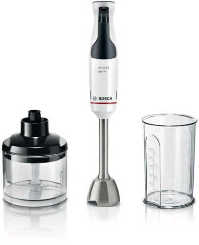 BOSCH MSM4W420 FRULLATORE A IMMERSIONE ERGOMASTER 800W CIOTOLA DA 0.6 LT LAME IN ACCIAIO CON ANTISPLASH BIANCO NERO
